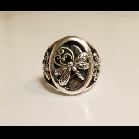 COPY - Dragonfly abalone silver ring 7 8 9 10 - Picture 2 of 4